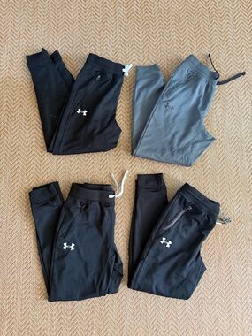 Under Armour Kids Black and Gray Jogger Pants Set - all Youth Medium